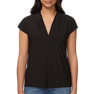 NWT - Buffalo David Bitton Ladies' Black V-Neck Short Sleeve Blouse – Size XXL